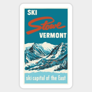 Ski Stowe Vermont, Vintage Poster Sticker
